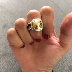 David Yurman Silver and Gold Medium Ring